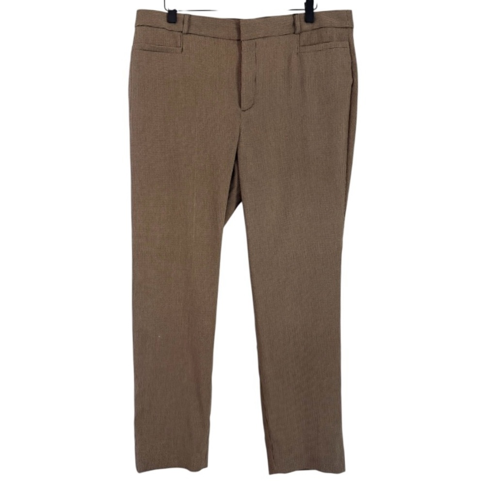 NWT Banana‎ Republic Factory Machine Washable Sloan Pants Brown Black Plaid 14